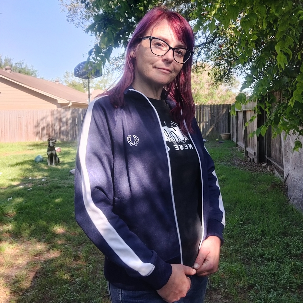 Fred Perry Navy Blue Track Jacket - Y Small